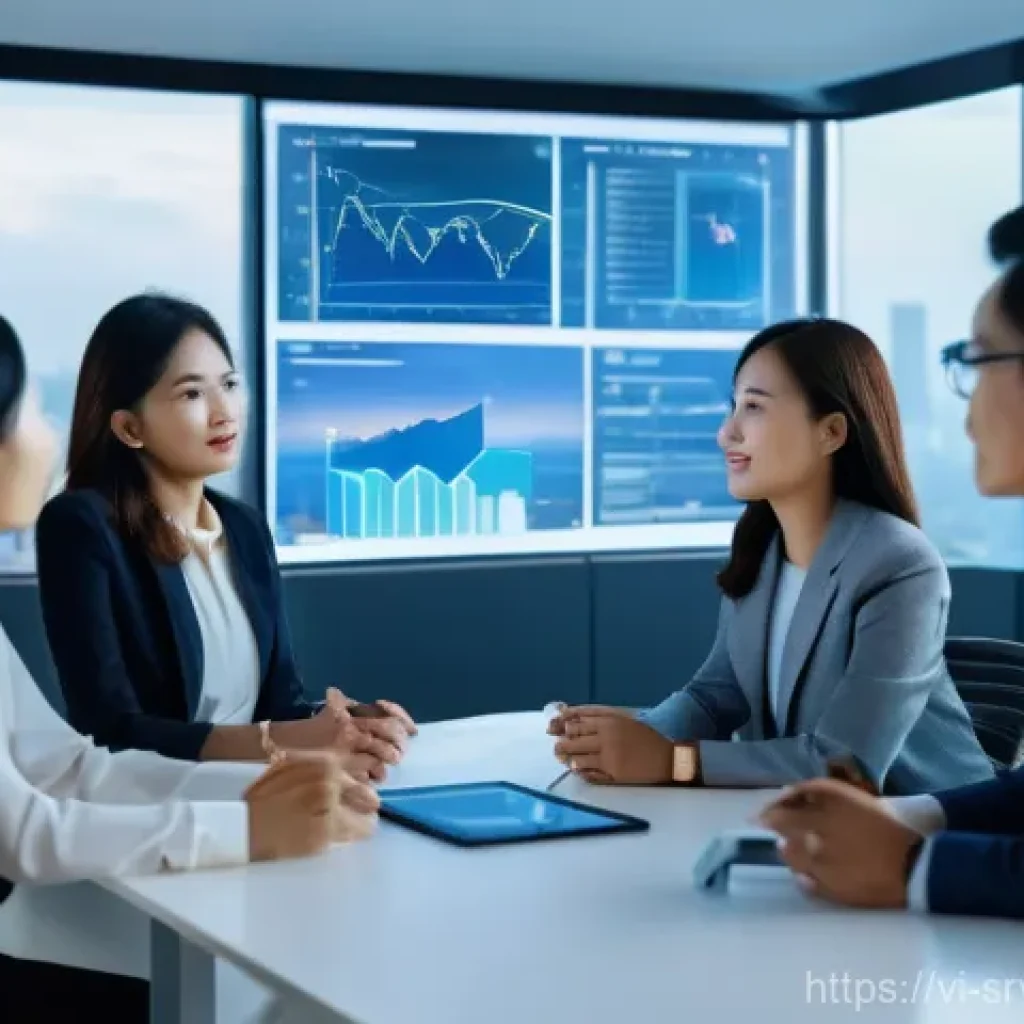 AI 상담사 서비스의 피어 리뷰 시스템 - **Prompt:** A dynamic, wide-angle shot of a group of diverse Vietnamese business professionals (men ...