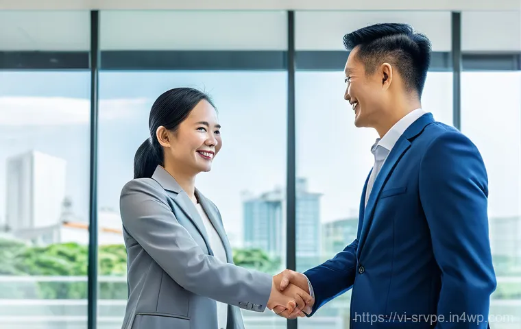 AI 상담사 서비스의 피어 리뷰 시스템 - **Prompt:** A dynamic, wide-angle shot of a group of diverse Vietnamese business professionals (men ...